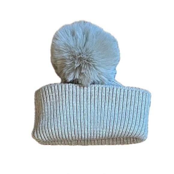 Steve Madden Light Brown Pom Pom Beanie - Picture 3 of 5